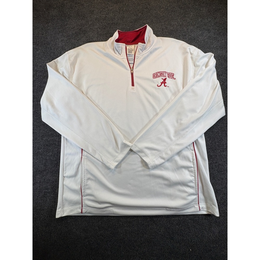 Proedge Alabama Crimson Tide Mens XL White Quarter Zip